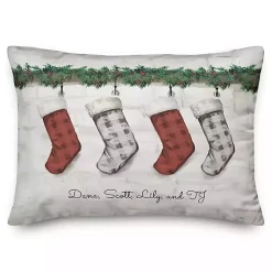 Pillows>Kirklands Home Personalized Stockings Hung on Mantel Pillow