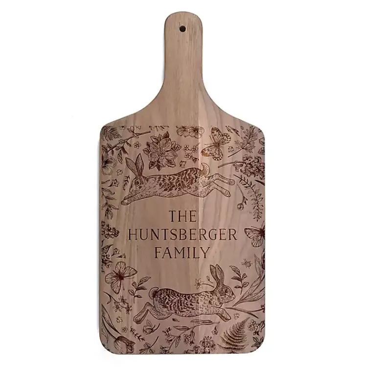 Easter Decorations>Kirklands Home Personalized Vintage Bunnies Walnut Serving Board Brown