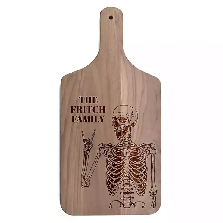 Halloween>Kirklands Home Personalized Walnut Rockin Skeleton Cutting Board Brown