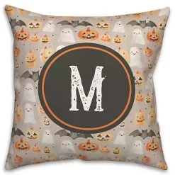Halloween>Kirklands Home Personalized Watercolor Halloween Pillow Orange
