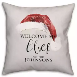 Christmas Pillows>Kirklands Home Personalized Welcome My Elves Pillow White