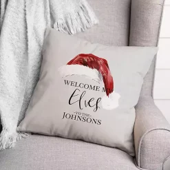 Christmas Pillows>Kirklands Home Personalized Welcome My Elves Pillow White