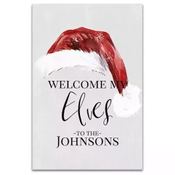 Christmas Art & Wall Decor>Kirklands Home Personalized Welcome My Elves Canvas Wall Plaque