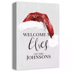 Christmas Art & Wall Decor>Kirklands Home Personalized Welcome My Elves Canvas Wall Plaque