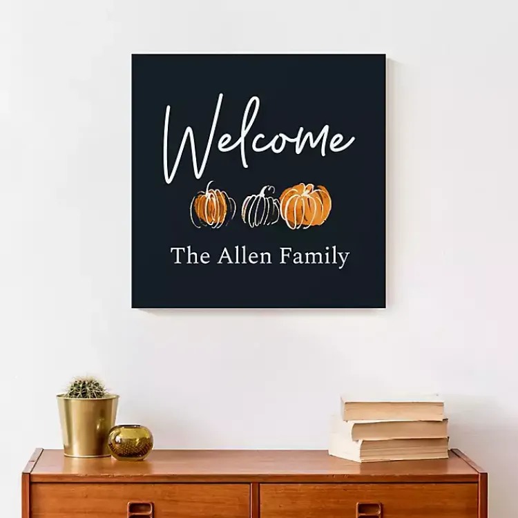Fall>Kirklands Home Personalized Welcome Pumpkin Harvest Wall Art
