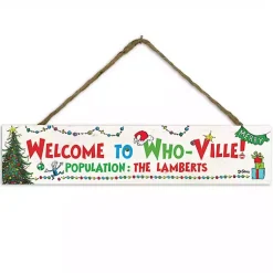 Christmas Art & Wall Decor>Kirklands Home Personalized Welcome to Whoville Wall Plaque