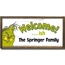 Christmas Art & Wall Decor>Kirklands Home Personalized Welcome-ish Grinch Wall Plaque