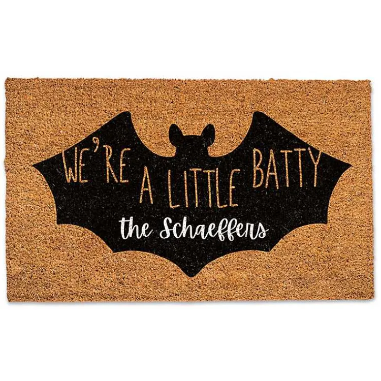 Halloween>Kirklands Home Personalized We're a Little Batty Doormat
