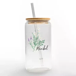 Kirklands Home Personalized Wildflower Floral Glass Cup New