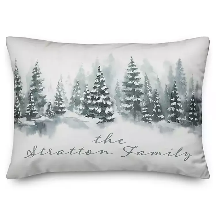 Christmas Pillows>Kirklands Home Personalized Winter Tree Landscape Pillow