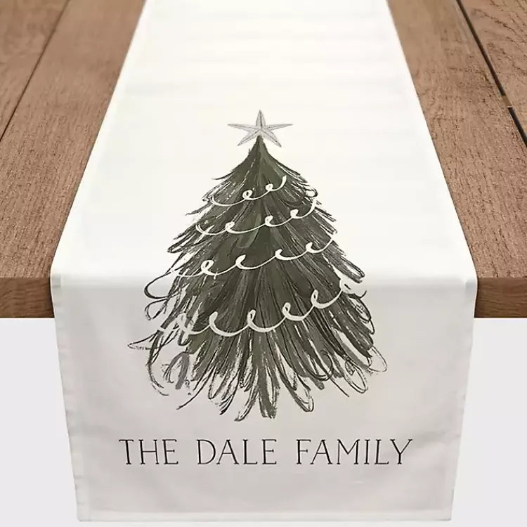 Christmas Dining & Entertaining>Kirklands Home Personalized Wispy Tree Table Runner, 72 in.