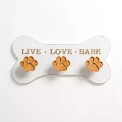 Kirklands Home Pet Paw Print Wooden Wall Hooks New