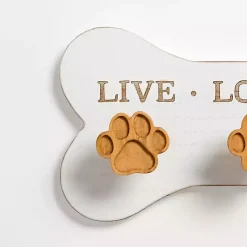 Kirklands Home Pet Paw Print Wooden Wall Hooks New