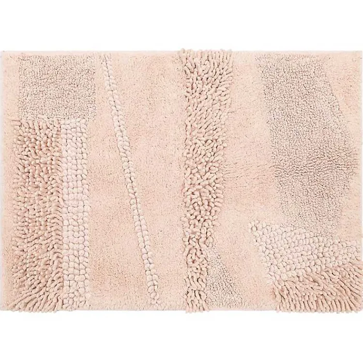 Kirklands Home Petal Blush Asymmetrical Cotton Bath Mat, 60 in. Pink Hot