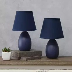 Kirklands Home Petite Oblong Table Lamps, Set of 2 Blue Online