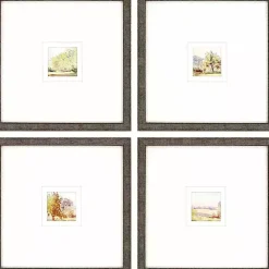 Kirklands Home Petite Sunrise Giclee Gold Framed Prints, Set of 4 New