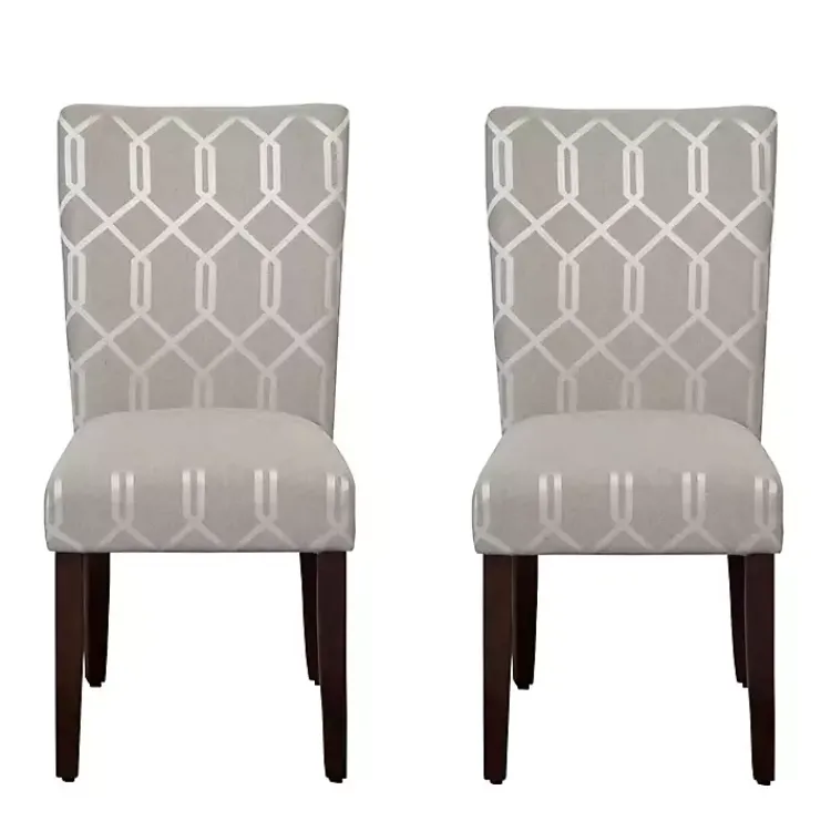 Kirklands Home Pewter Lattice Parsons Chairs, Set of 2 Gray Discount