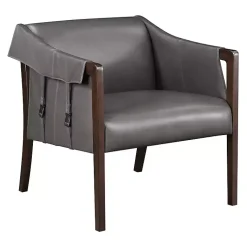 Kirklands Home Pewter Parkfield Faux Leather Accent Chair Gray Online