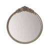 Kirklands Home Pewter Wood Carved Rosettes Wall Mirror Online
