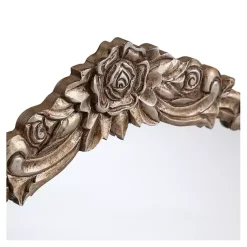 Kirklands Home Pewter Wood Carved Rosettes Wall Mirror Online