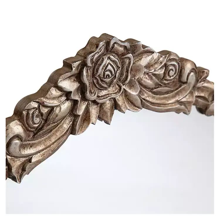 Kirklands Home Pewter Wood Carved Rosettes Wall Mirror Online
