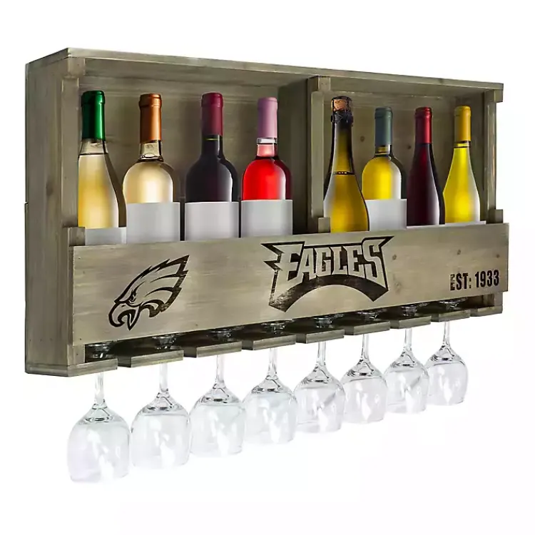 Kirklands Home Philadelphia Eagles Reclaimed Wood Bar Shelf Gray Sale