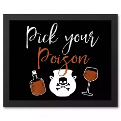 Halloween>Kirklands Home Pick Your Poison Framed Canvas Art Print Black