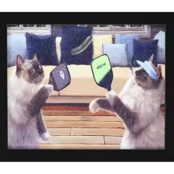 Kirklands Home Pickleball Cats Framed Art Print Multi Clearance