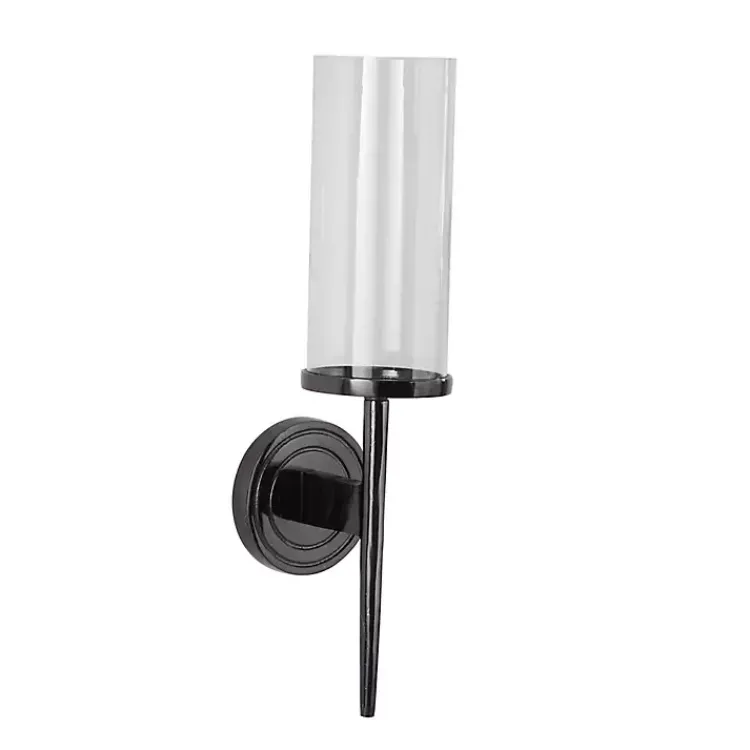 Sconces>Kirklands Home Pierre Polished Stem Sconce Black