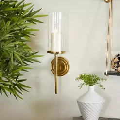 Sconces>Kirklands Home Pierre Polished Stem Sconce Gold