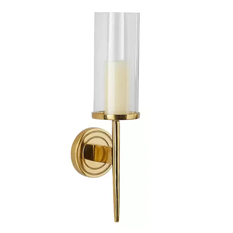 Sconces>Kirklands Home Pierre Polished Stem Sconce Gold