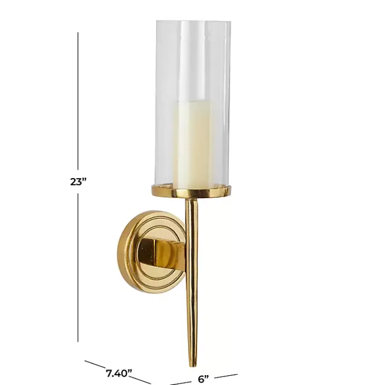 Sconces>Kirklands Home Pierre Polished Stem Sconce Gold