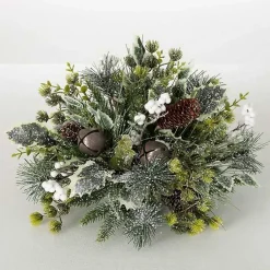 Christmas Arrangements & Garland>Kirklands Home Pine & Berry Jingle Bell Christmas Arrangement