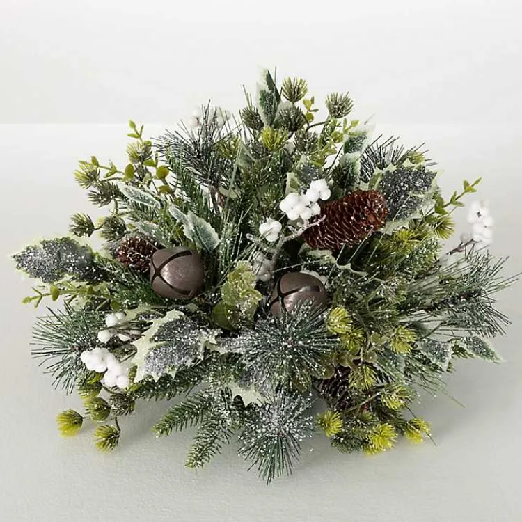 Christmas Arrangements & Garland>Kirklands Home Pine & Berry Jingle Bell Christmas Arrangement