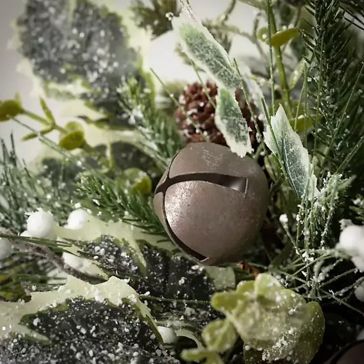 Christmas Arrangements & Garland>Kirklands Home Pine & Berry Jingle Bell Christmas Arrangement