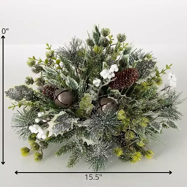 Christmas Arrangements & Garland>Kirklands Home Pine & Berry Jingle Bell Christmas Arrangement