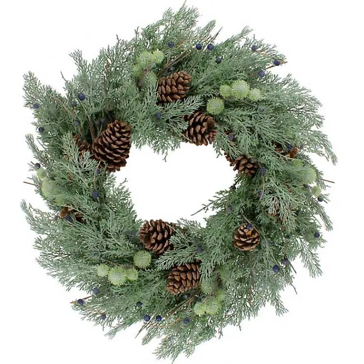 Wreaths>Kirklands Home Pine and Blueberry Wreath Green