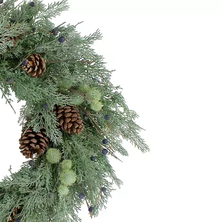 Wreaths>Kirklands Home Pine and Blueberry Wreath Green