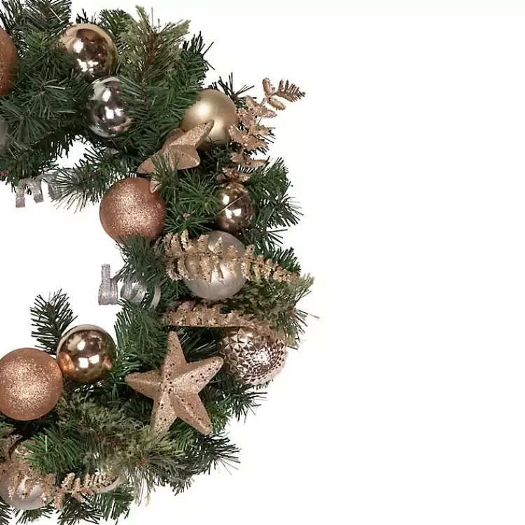 Christmas Wreaths>Kirklands Home Pine and Star Ornaments Wreath