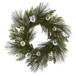 Christmas Wreaths>Kirklands Home Pine Mix and Ornament Wreath