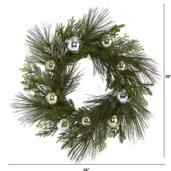 Christmas Wreaths>Kirklands Home Pine Mix and Ornament Wreath
