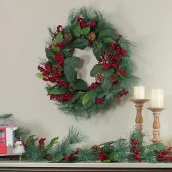 Wreaths>Kirklands Home Pine Needles and Berries Wreath