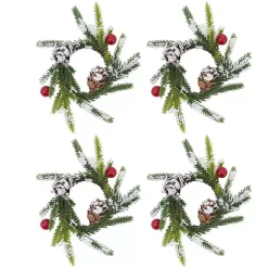 Kirklands Home Pineberry Christmas Wreath Napkin Rings, Set of 4 Sale