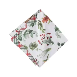 Christmas Dining & Entertaining>Kirklands Home Pinecone and Plaid Reversible Napkins, Set of 6