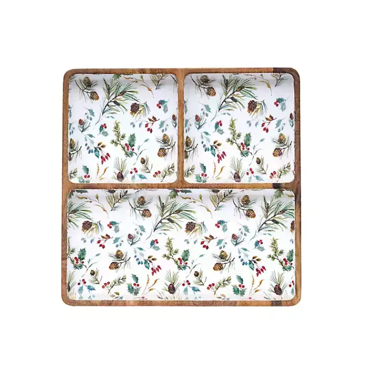 Christmas Dining & Entertaining>Kirklands Home Pinecone 3-Compartment Serving Tray