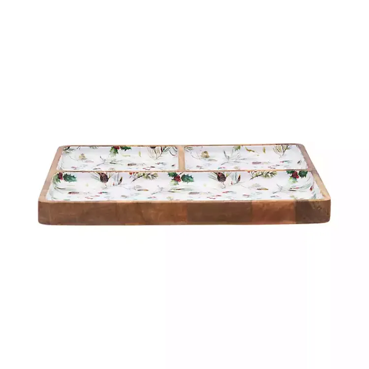 Christmas Dining & Entertaining>Kirklands Home Pinecone 3-Compartment Serving Tray