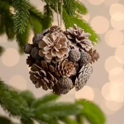 Christmas Ornaments>Kirklands Home Pinecone Orb Christmas Ornament Brown