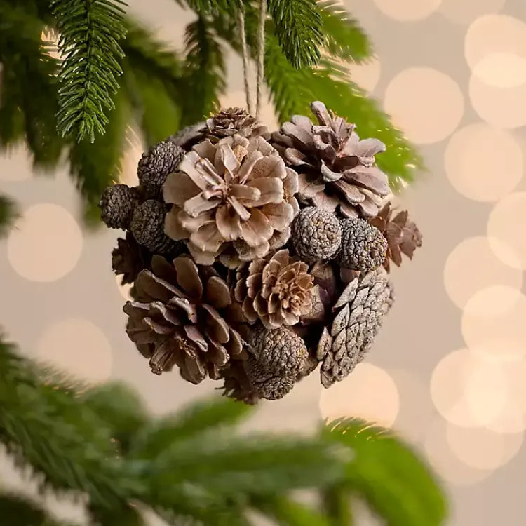 Christmas Ornaments>Kirklands Home Pinecone Orb Christmas Ornament Brown