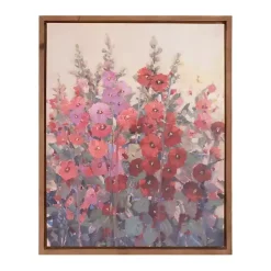 Kirklands Home Pink & Red Hollyhock Framed Canvas Art Print Online