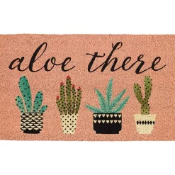 Kirklands Home Pink Aloe There Coir Doormat
